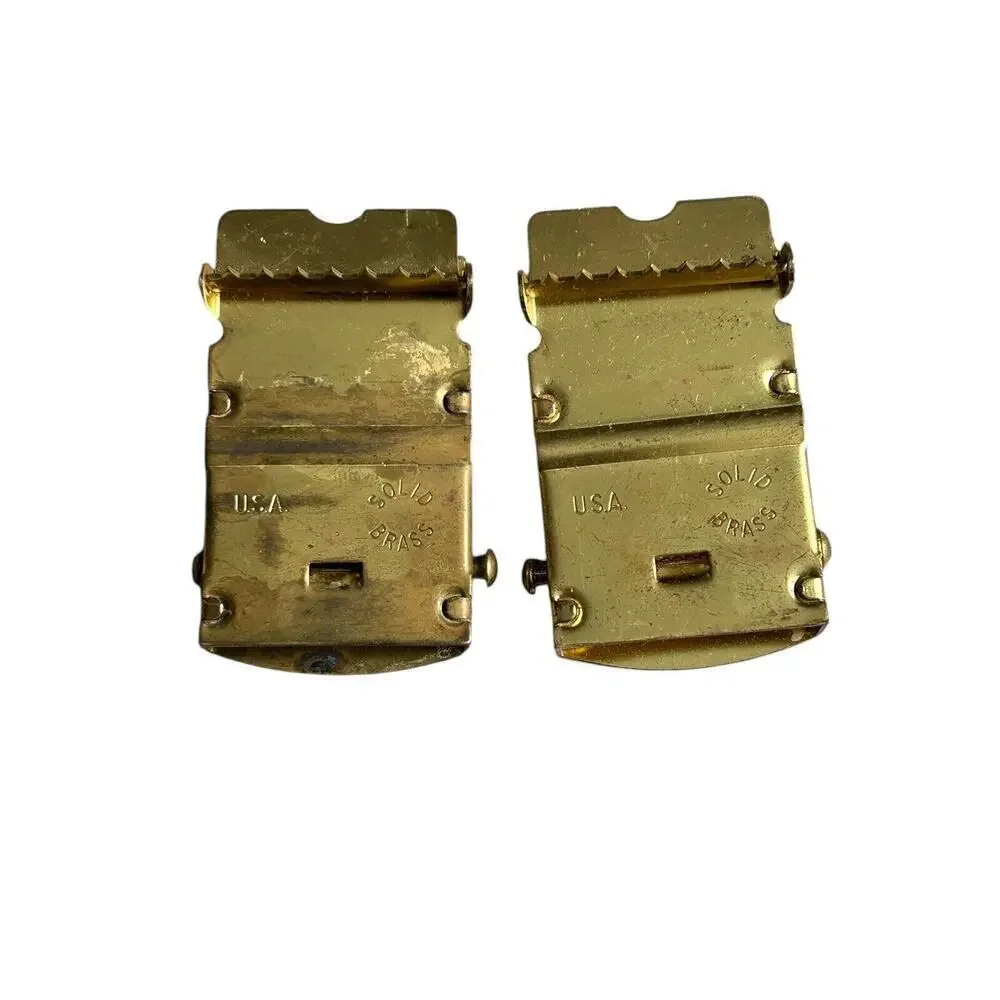 LOT OF 2 MILITARY VINTAGE BRASS BELT BUCKLES